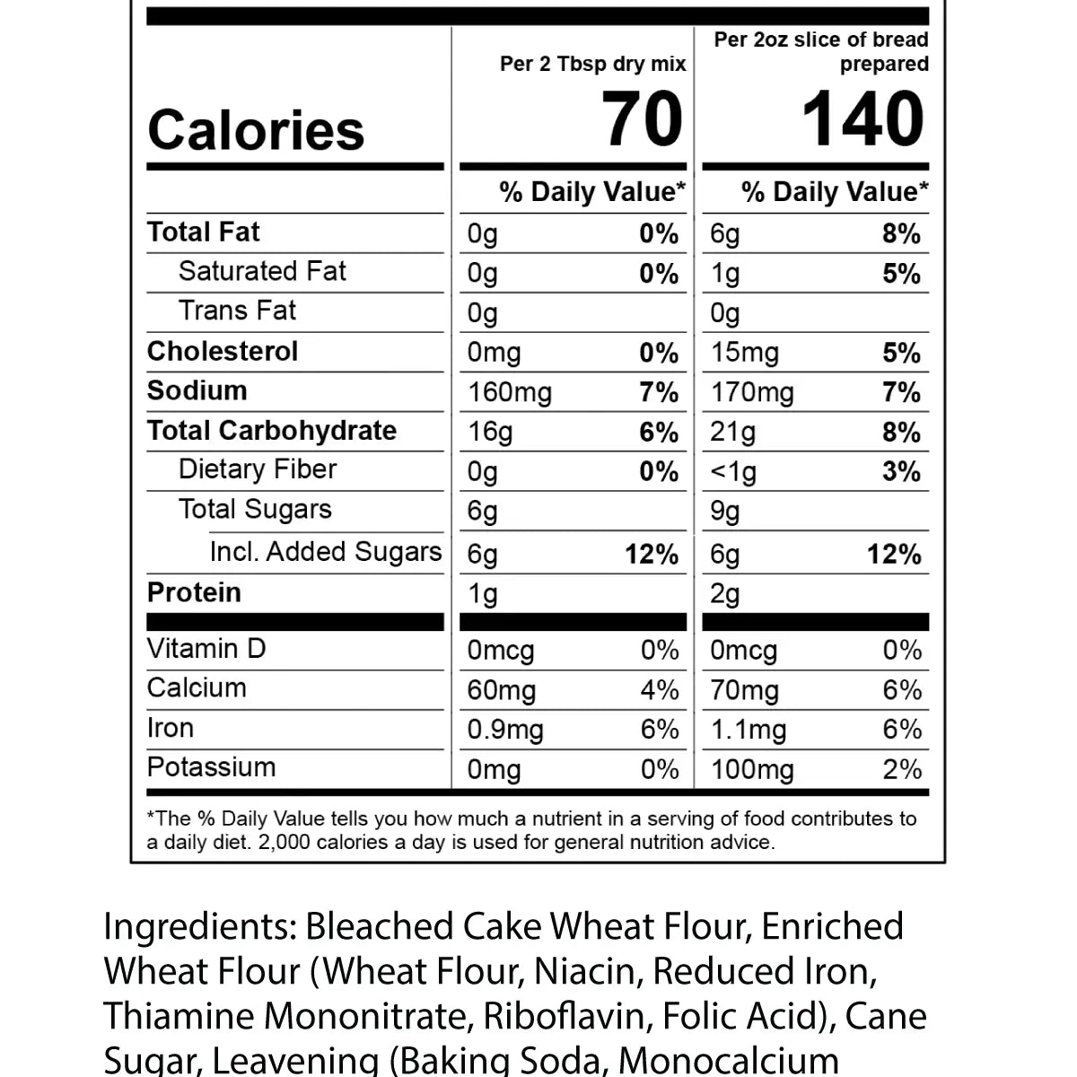 Banana Bread Baking Mix