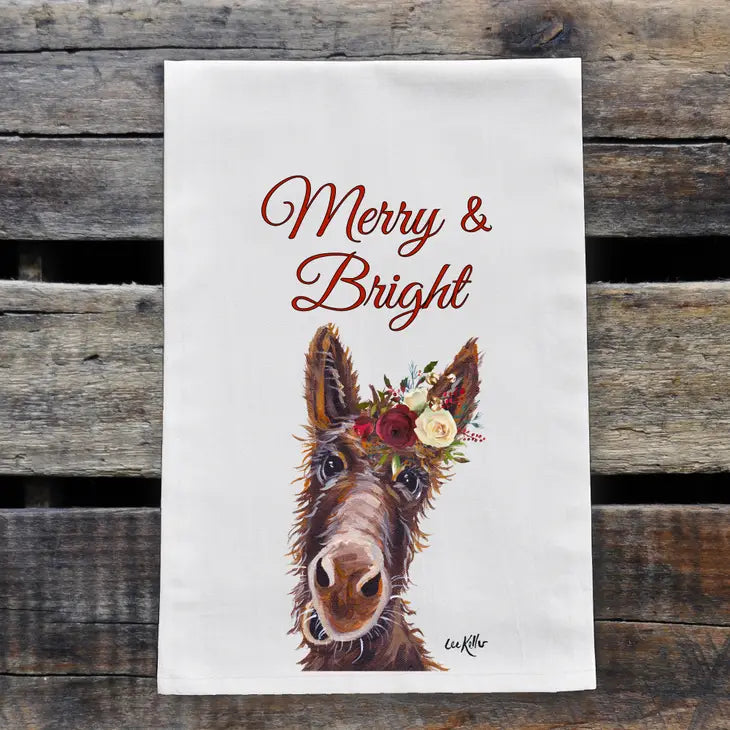 Christmas Donkey Tea Towel