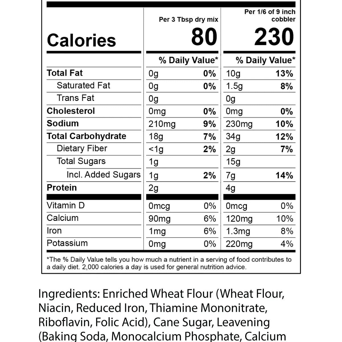 Peach Cobbler Baking Mix