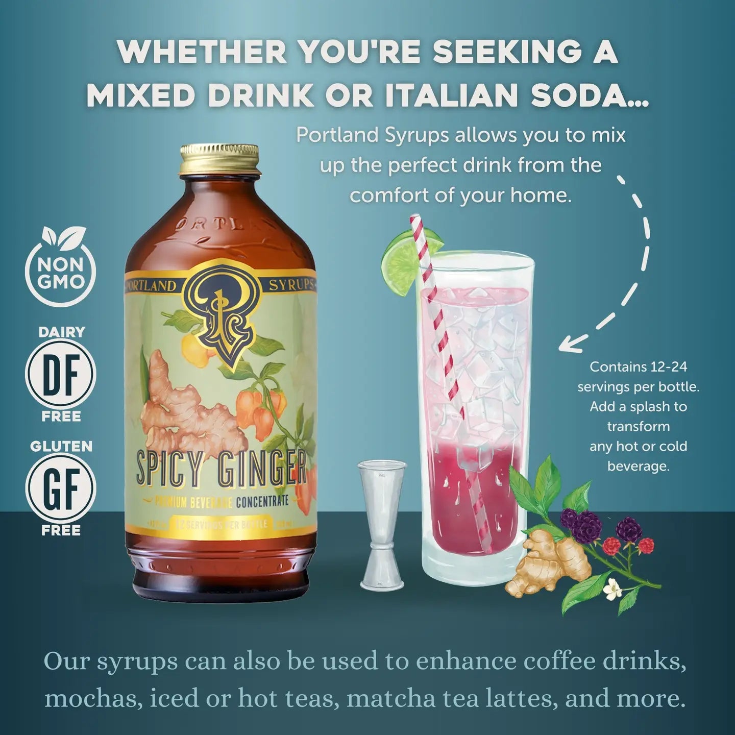 Spicy Ginger Syrup - Cocktail / Mocktail Beverage Mixer