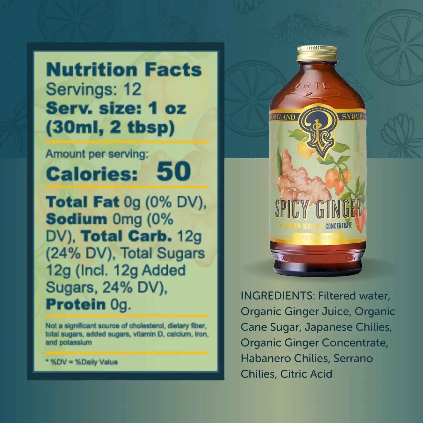 Spicy Ginger Syrup - Cocktail / Mocktail Beverage Mixer