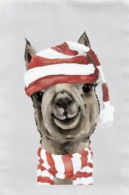 Christmas Alpaca Flour Sack Towel, Farmhouse Tea Towel