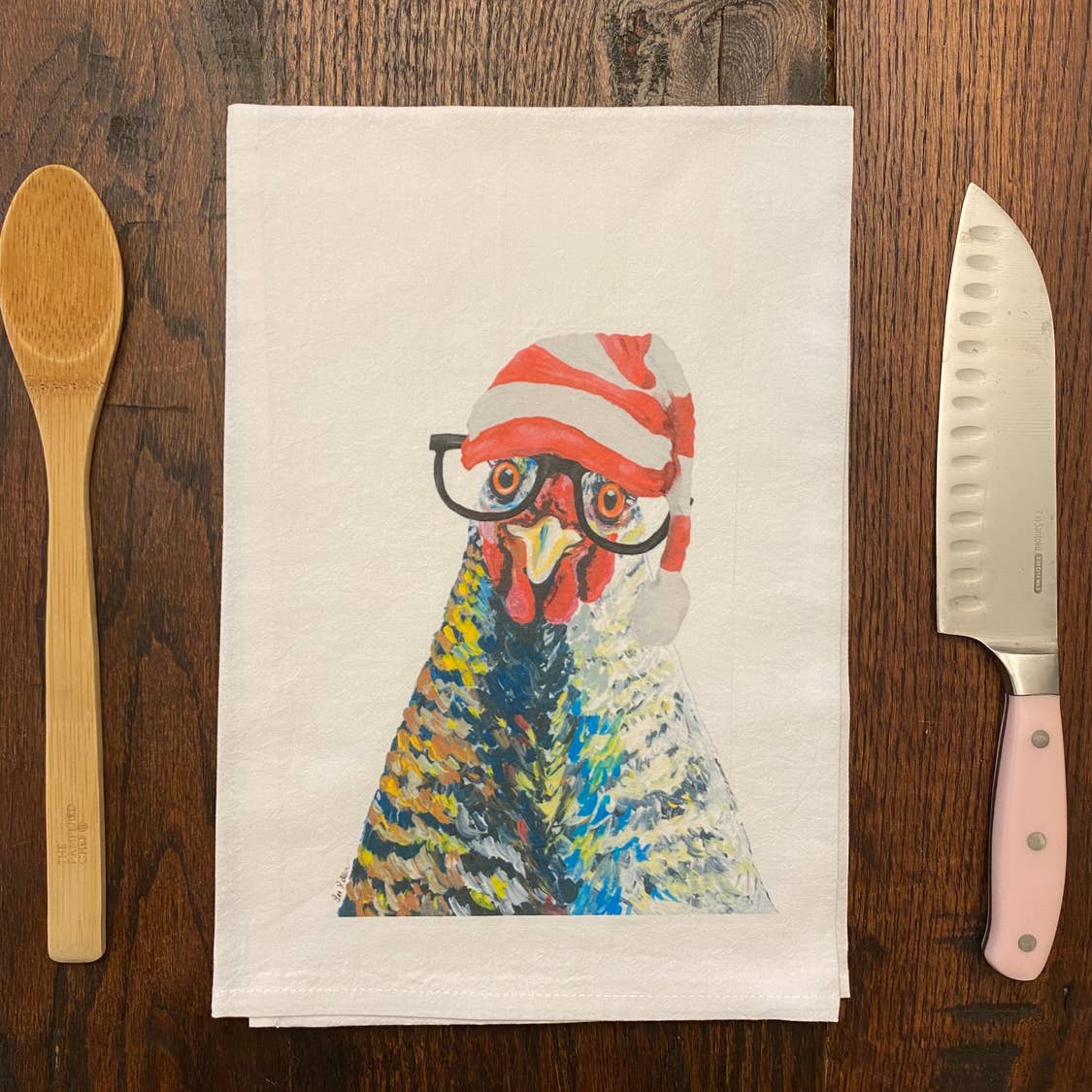 Christmas Chicken Flour Sack Towel, Farmhouse Tea Towel - NashvilleSpiceCompany