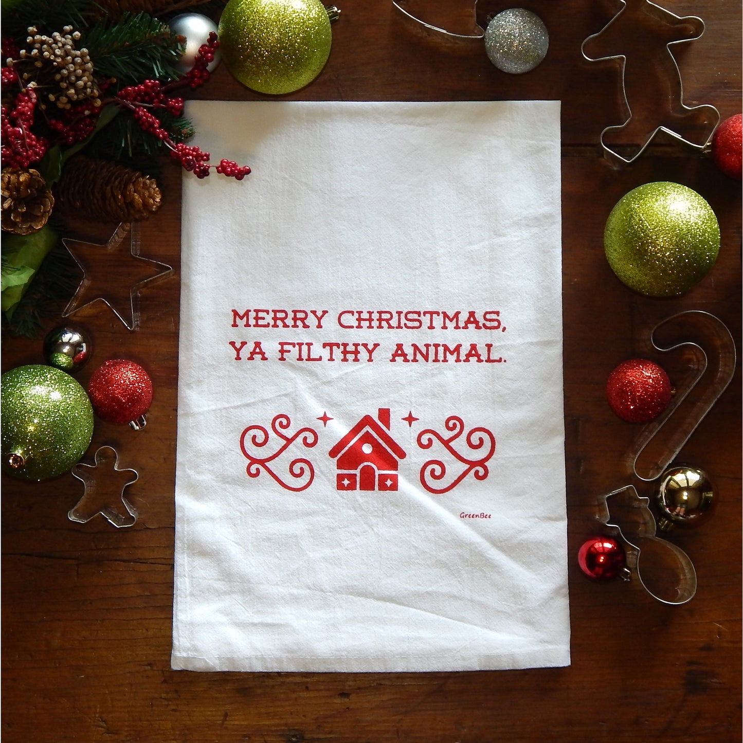 Merry Christmas Ya Filthy Animal Flour Sack Tea Towel - NashvilleSpiceCompany