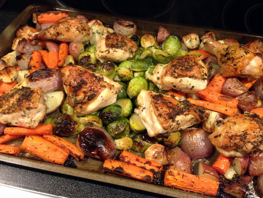 One Pan Roasted Chicken and Vegetables