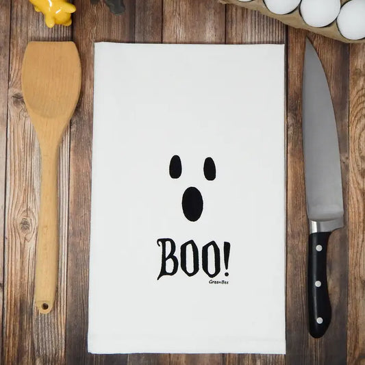 Scary Ghost Boo Halloween Tea Towel