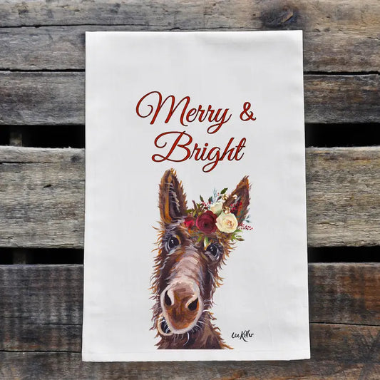 Christmas Donkey Tea Towel
