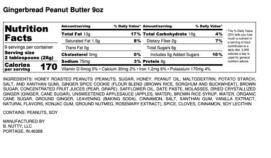 Gingerbread BNutty Peanut Butter
