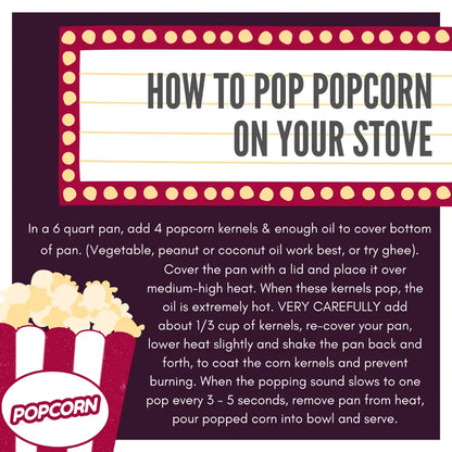 Movie Night Popcorn Kernels - Half Pound