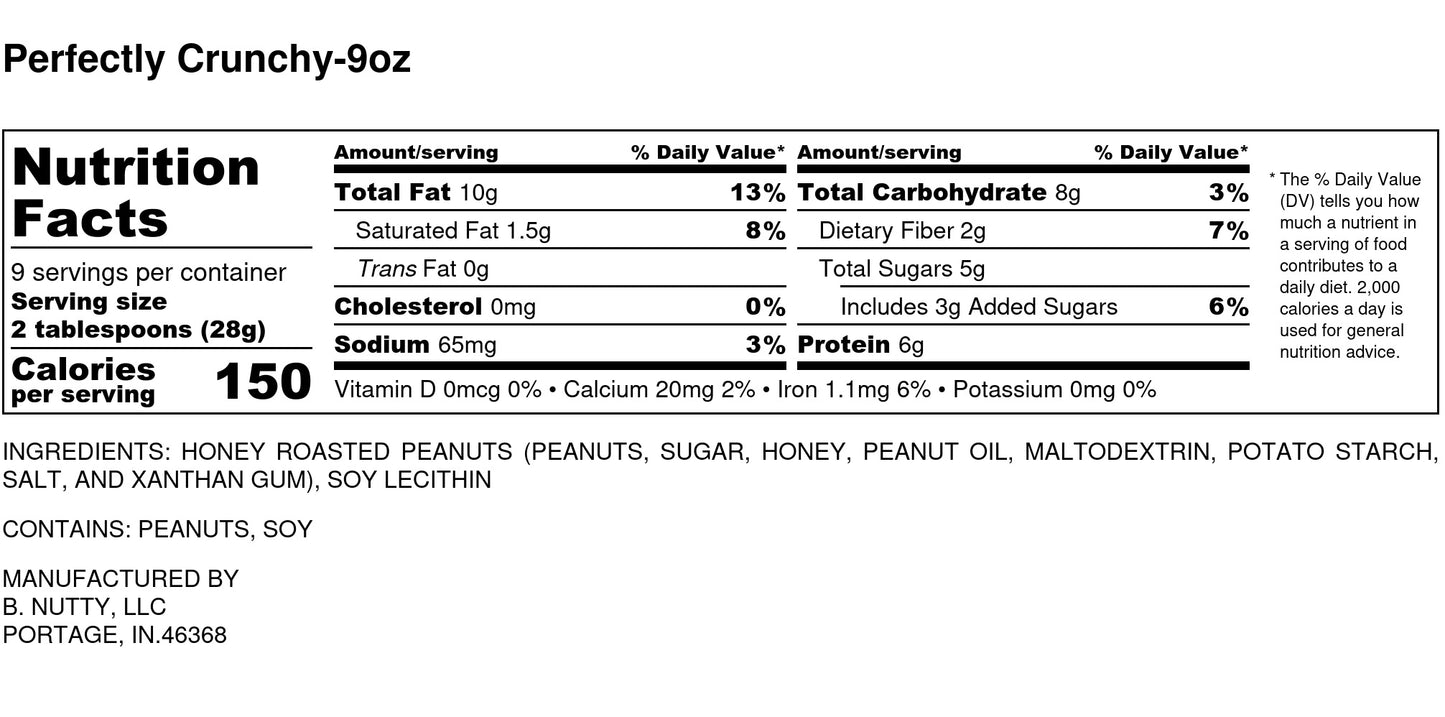Perfectly Crunchy BNutty Peanut Butter