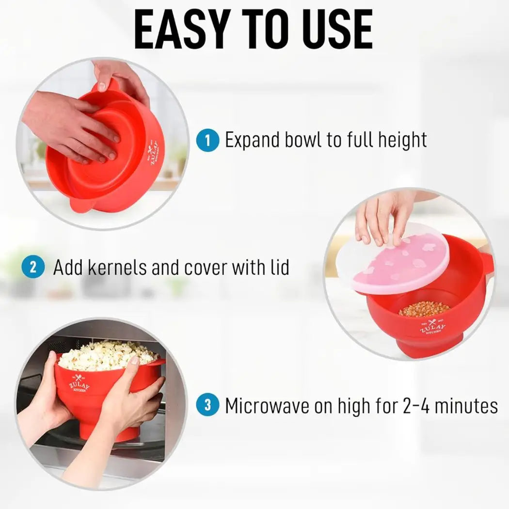 Popcorn Popper For Microwave Collapsible