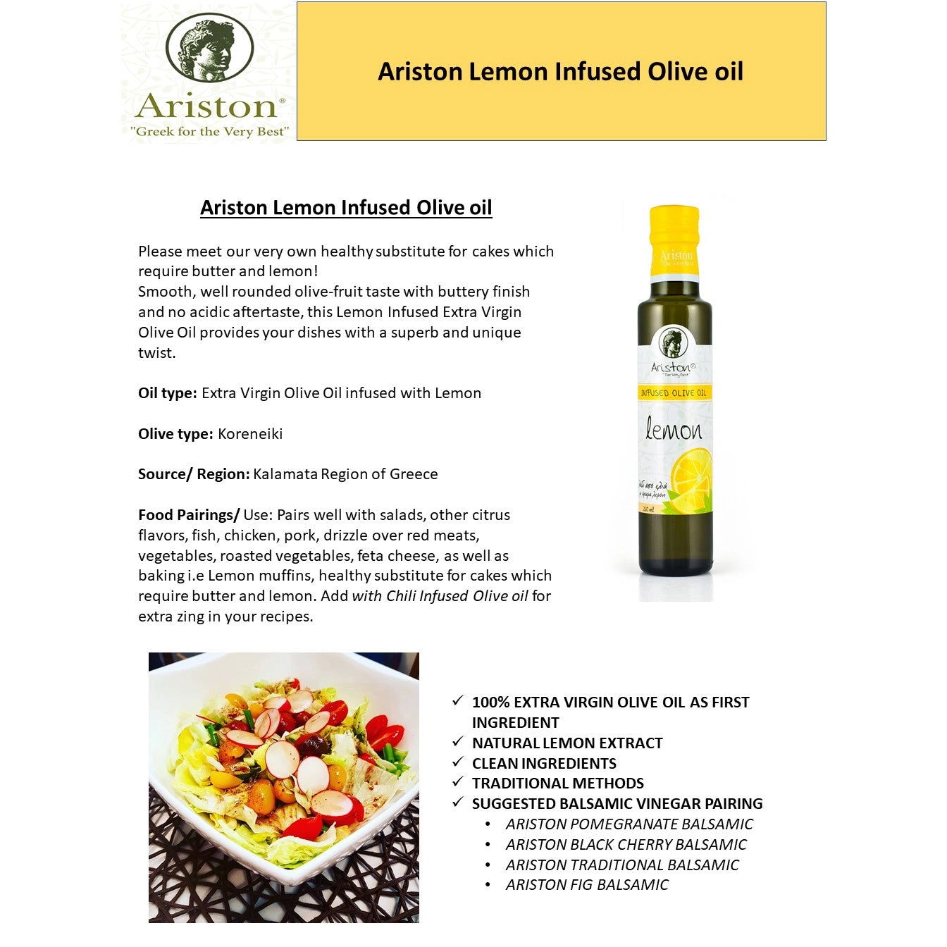 Lemon Infused Extra Virgin Olive Oil